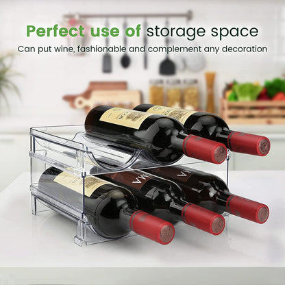 Water Bottle Cabinet Organizer - Stackable Storage Rack (2 Pack)
