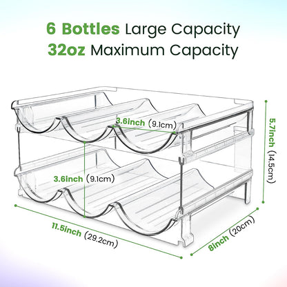 Water Bottle Cabinet Organizer - Stackable Storage Rack (2 Pack)